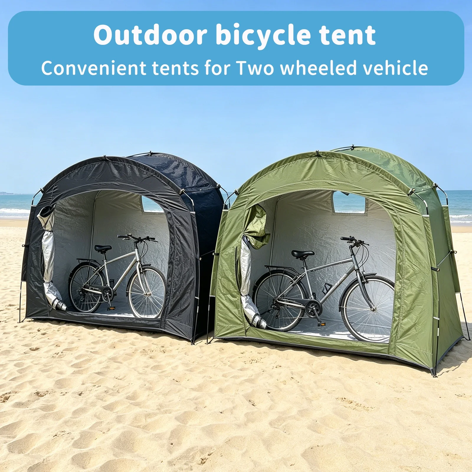 1 Pack Zipper Side Door Bike Storage Tent, Spacious Shelter for Bike Lovers, Outdoor Backyard Bicycle Storage Shed