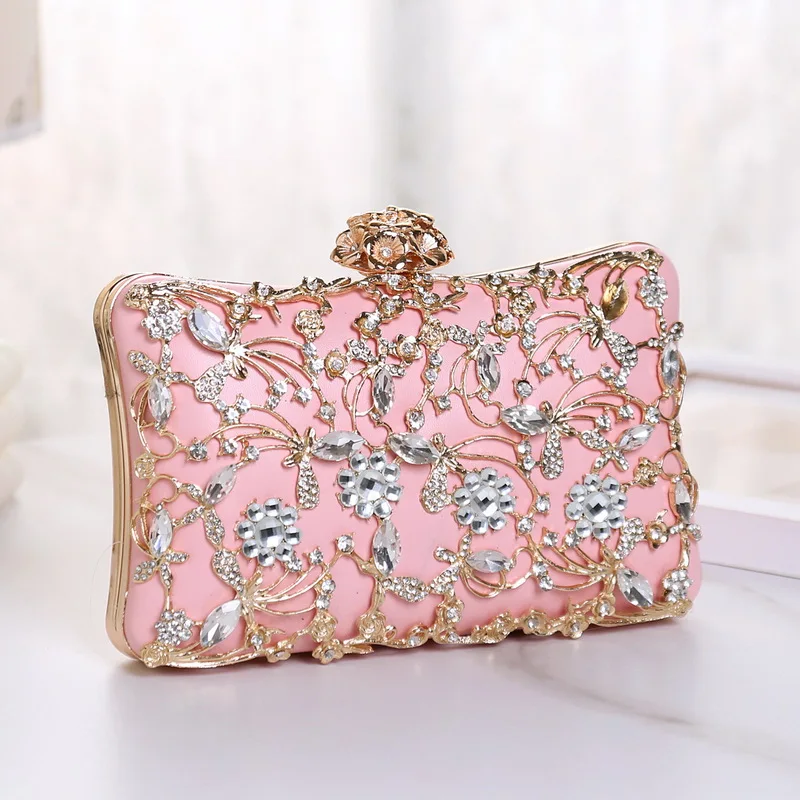 Shinny Glitter Evening Bags Rhinestone Hard-Surface Box Bags Elegant Female Wedding Shoulder Pouch Banquet Party Luxury Purse