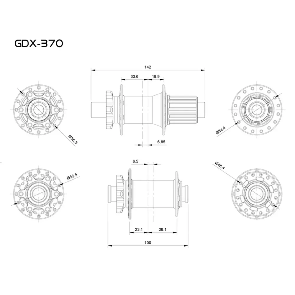 Goldix Disc Card Brake MTB Mountain Bike Hub Bearing Front/Rear Bicycle Hubs 32 Holes Thru Axle Quick Release Wheel 141 135mm