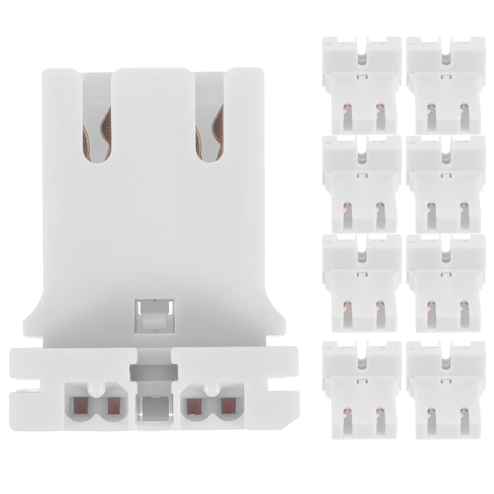 

10 Pcs Household Fluorescent Lamp Holder White Light Bulbs Bend Push-type Sockets Tube