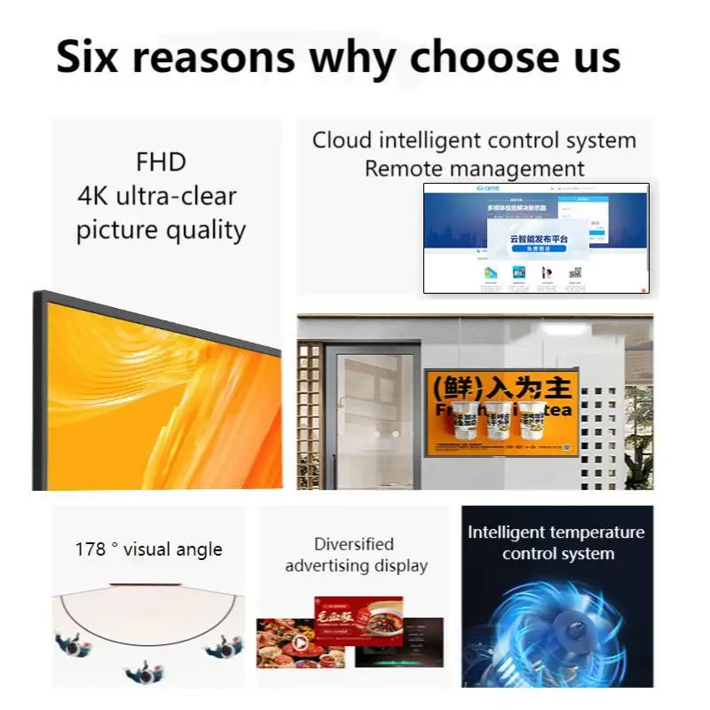 شاشة Lcd عالية السطوع 55 بوصة بدقة 4K بدقة 1920*1080، Luminance 2500nits، لافتات رقمية وعروض خارجية