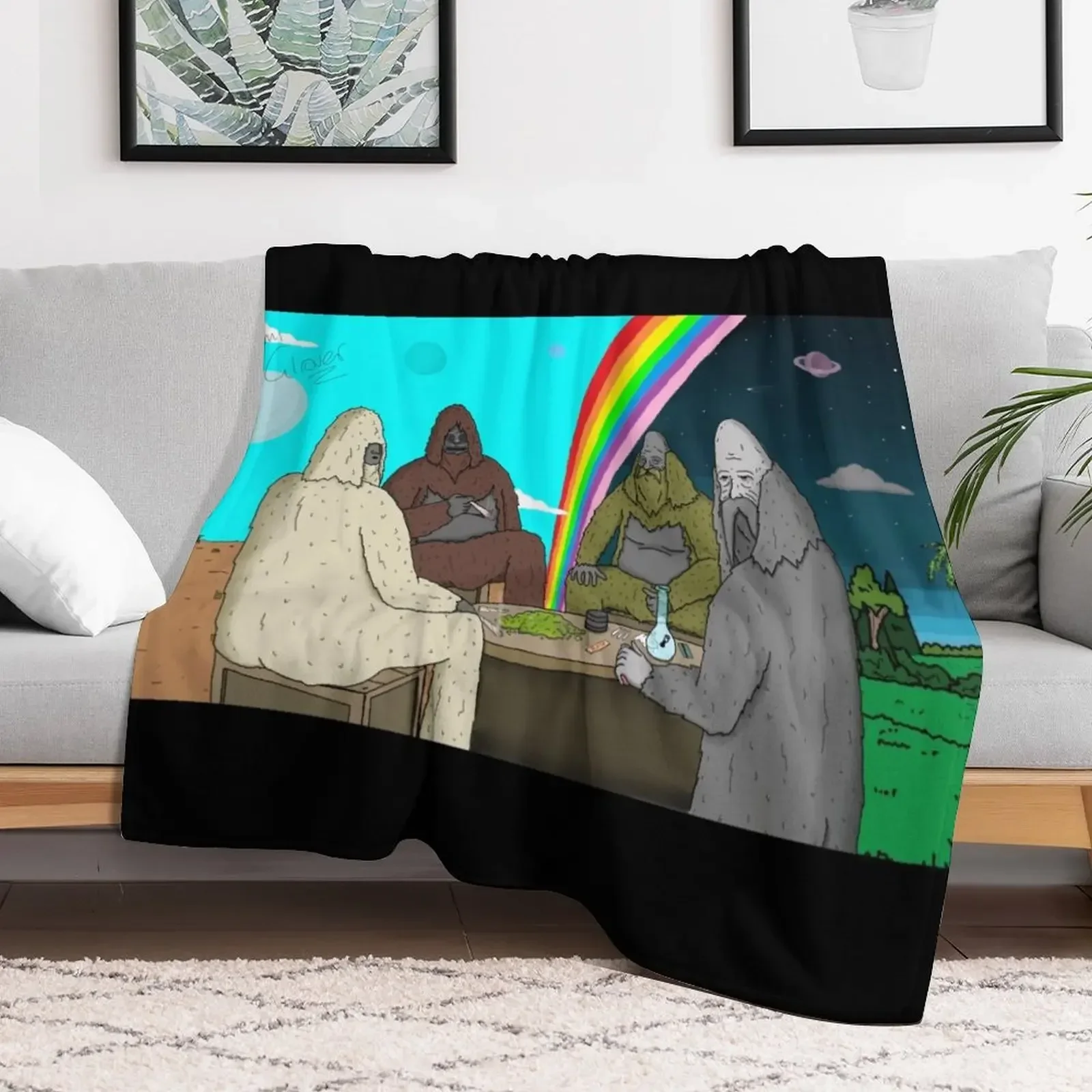 

Secret sasquatch society Throw Blanket Beach Plaid Blankets