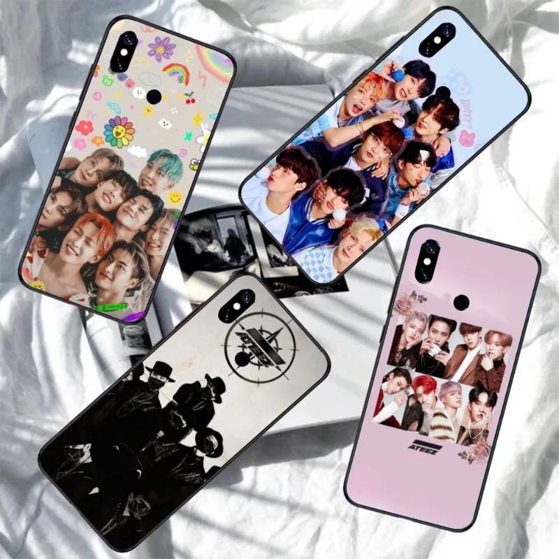 KPOP A-ATEEZ Smart Phone Case for Xiaomi Redmi Note 12 11 10 9T 8 7 Pro 9 9A 9C 8 Black Soft Phone Cover Funda