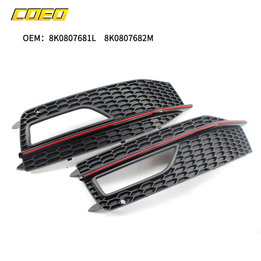 

2Pcs Honeycomb Shape Front Fog Light Cover Grill Auto Spare Parts For Audi A4 S-line S4 2013-2015 8K0807681L 8K0807682M