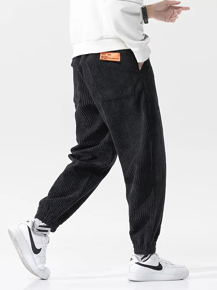 Buggyos Kordbársony sweatpants férfiak tömör színben Alkalmi Ősz téli Technikum polár Élegáns játékos Ingó- joggers Hárem nadrágot Apaállat stv Nadrág