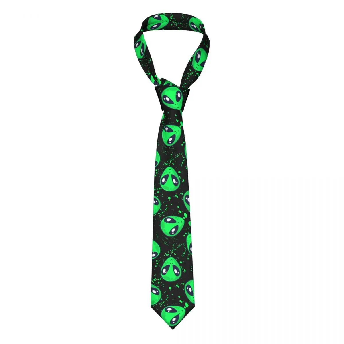 

Mens Tie Classic Skinny Alien Pattern Neckties Narrow Collar Slim Casual Tie Accessories Gift