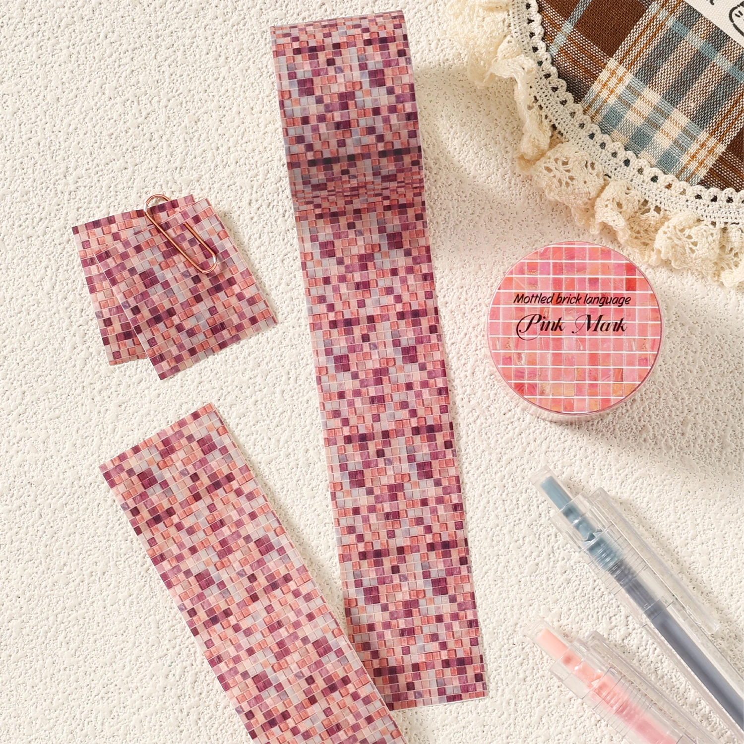 30mm * 2m/roll Comic Brick Language Series Ins Stone Brick Texture Washi Tape DIY Handmade Scrapbook Aesthetic Tape