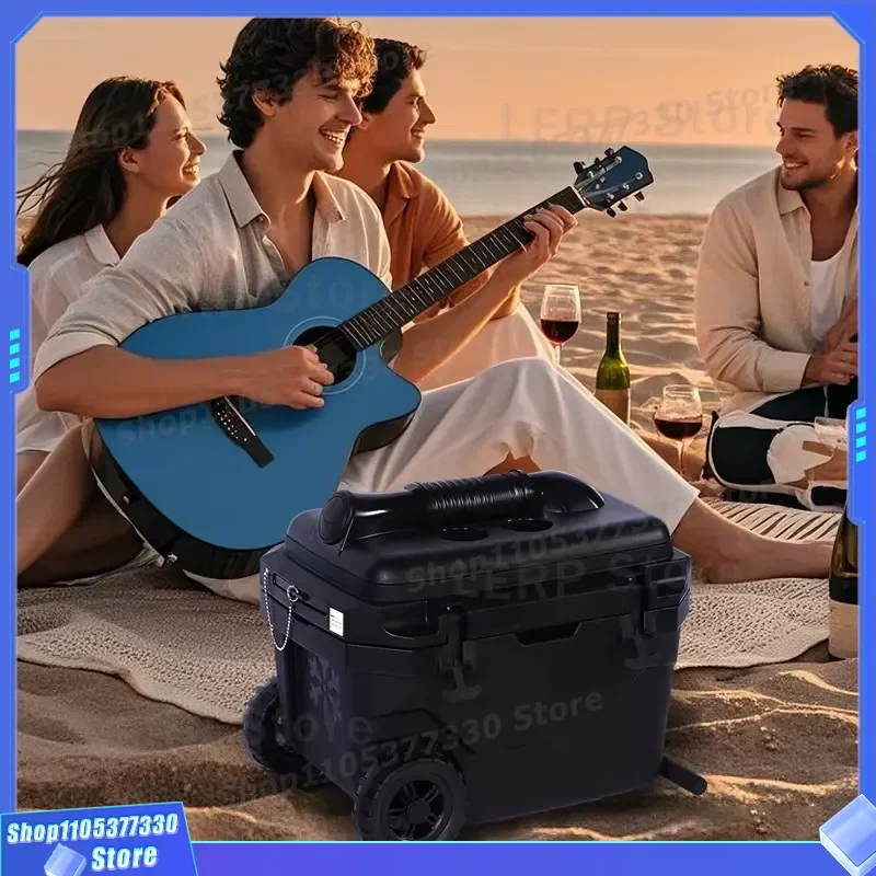 Large Capacity Rectangular Car Refrigerator For Outdoor Camping Picnic With Handwheel Portable Food Cooler Box New Design
