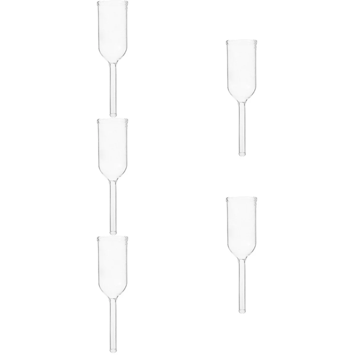 

5pcs 5 Pack Funnels Laboratory Glass Short Stem Powder for Filling Bottles Scientific Filtration