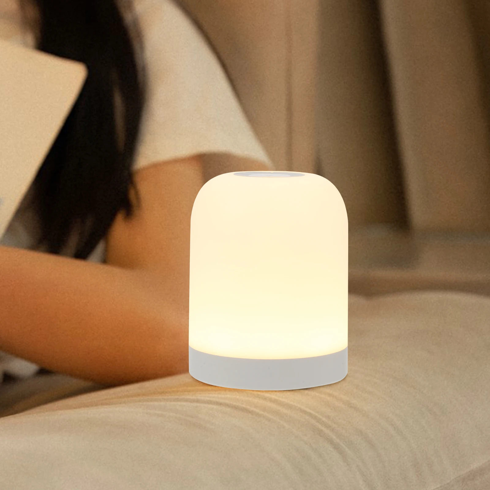 

Touch Sensor Night Light Rechargeable Small Bedside Night Lamp Warm Soft Light for Bedroom Nursery Living Room