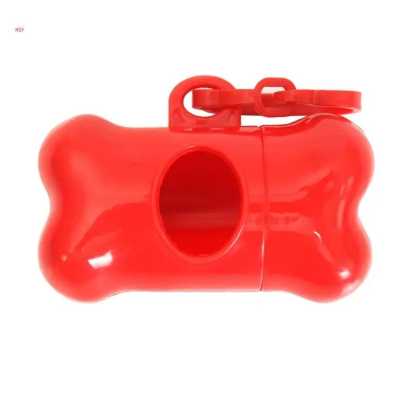 Bone Shape Pet Cat Pick Up Poop Bag Dispenser Portable Dog Poop Waste Bag Holder Outdoor Garbage Bags Organizers