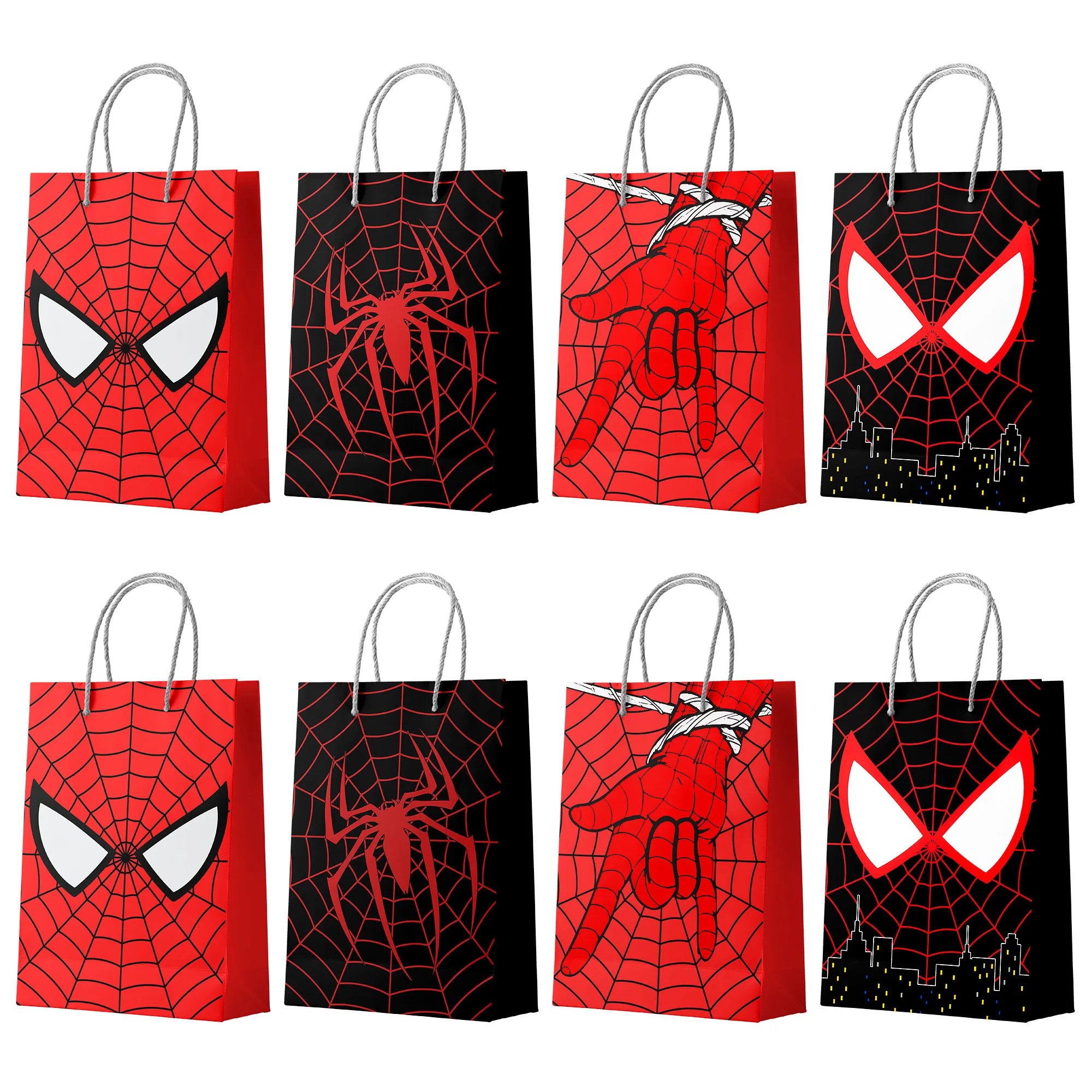 أكياس هدايا سبايدرمان - 24 قطعة من حقائب حفلات سبايدر مان، أكياس سبايدرمان جودي، أكياس حلوى سبايدر مان لتزيين حفلات مارفل سبايدرمان