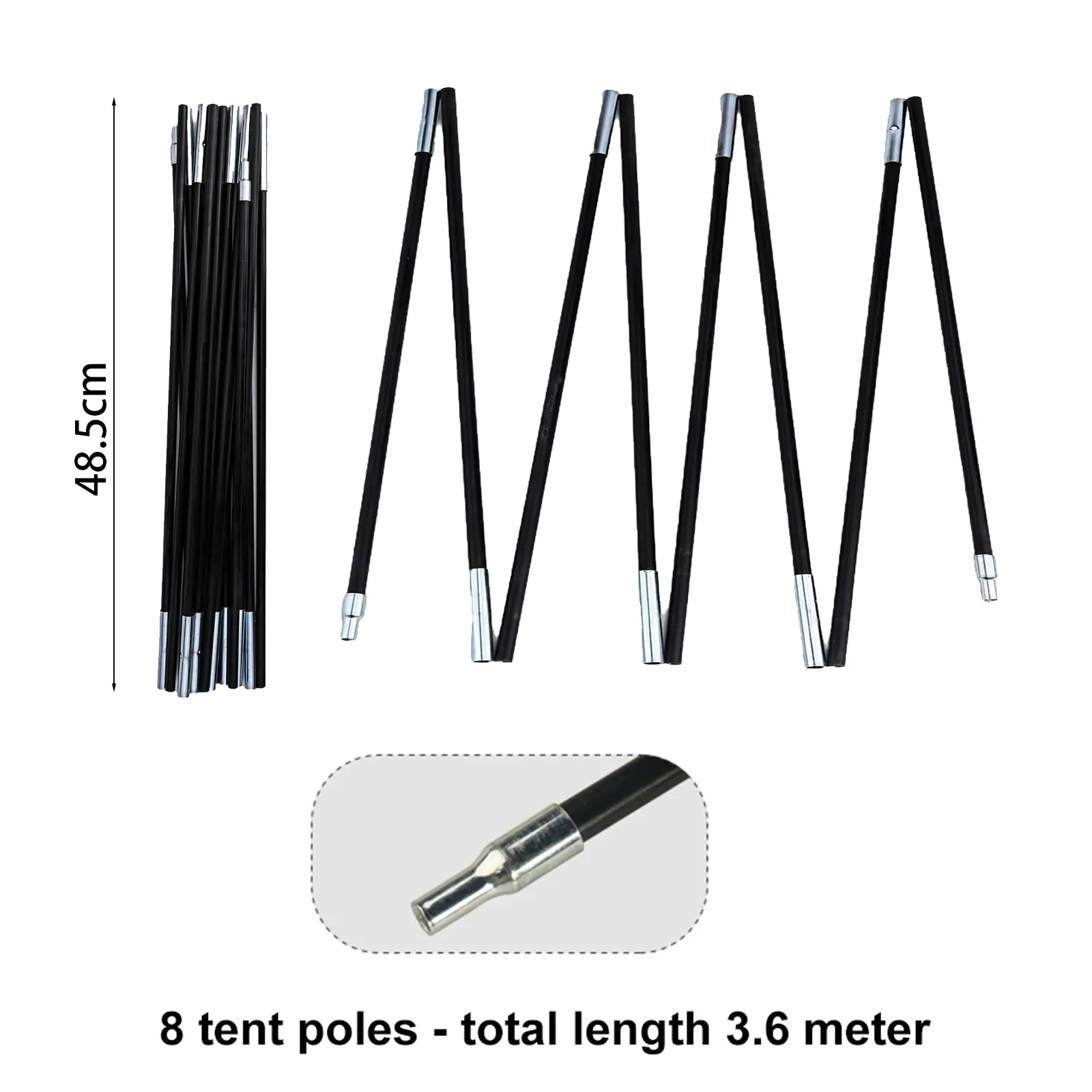 3.2m-4.1m Fiberglass Tent Brackets Foldable Beach Canopy Tent Pole Shelter Tarp Pole For Camping Party Tents Shelters Canopy Rod