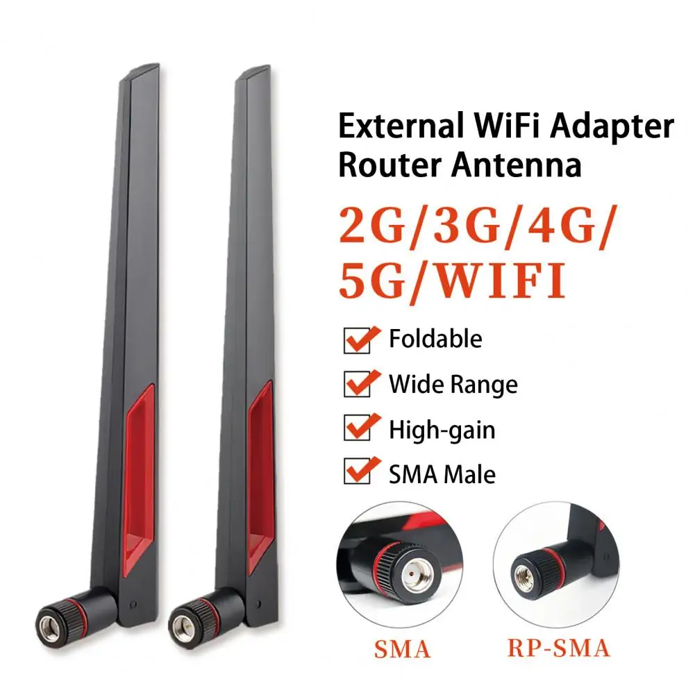 Router Antenna High-gain 2.4G 5.8G Dual Bands Foldable SMA Male Wide Range Wireless Network Card Adapter Antenna Router Accessor