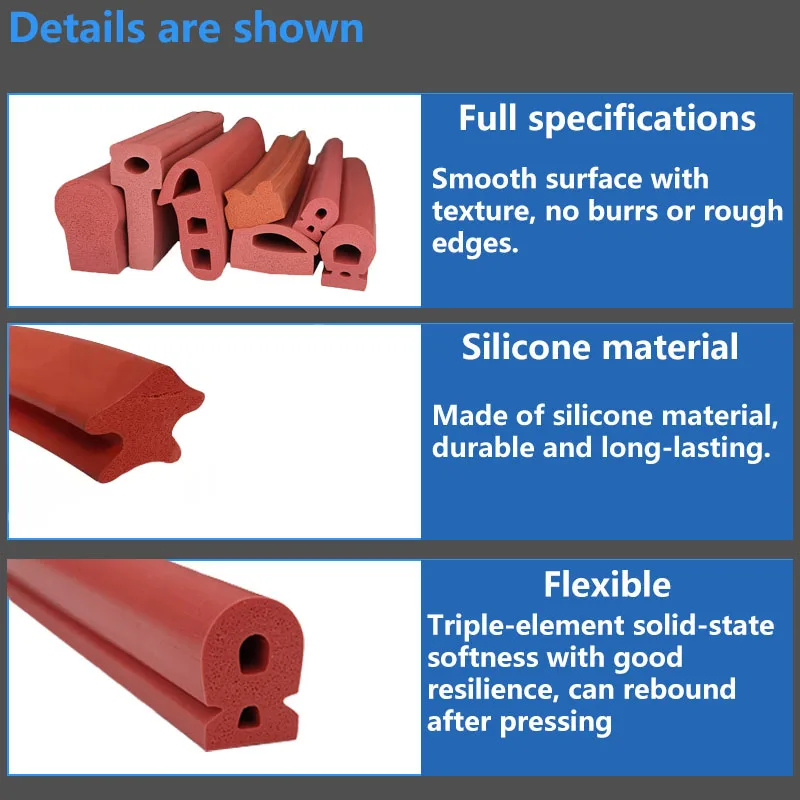 Mechanical industrial sealing strip high-temperature resistant snap-in groove type impact-resistant special-shaped silicone stri