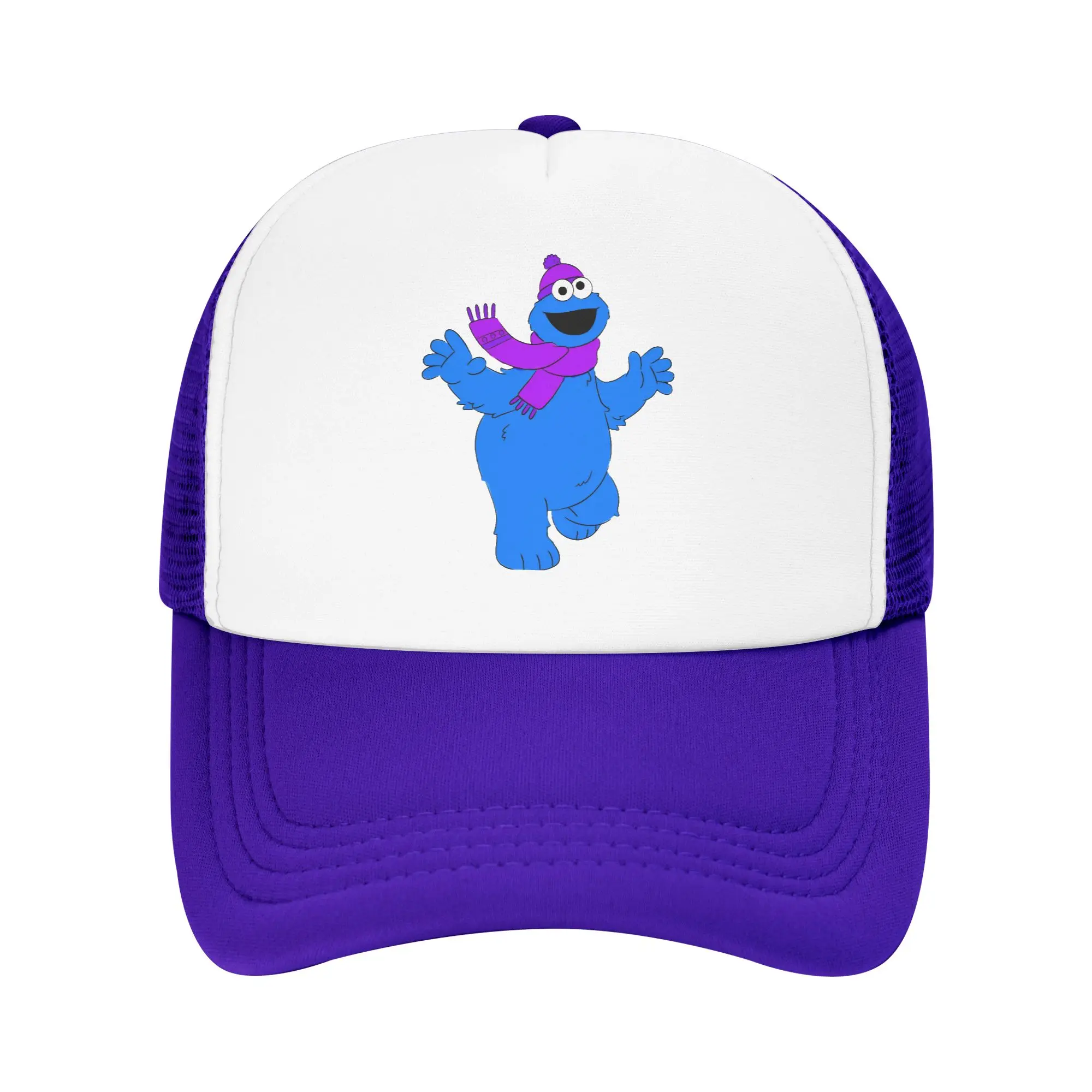 Sesames Streets Cookie Monster Mesh Baseball Cap Adult Hip-Hop Sun Hats  Hat Adjustable Polyester Dad Hat Summer Trucker Caps
