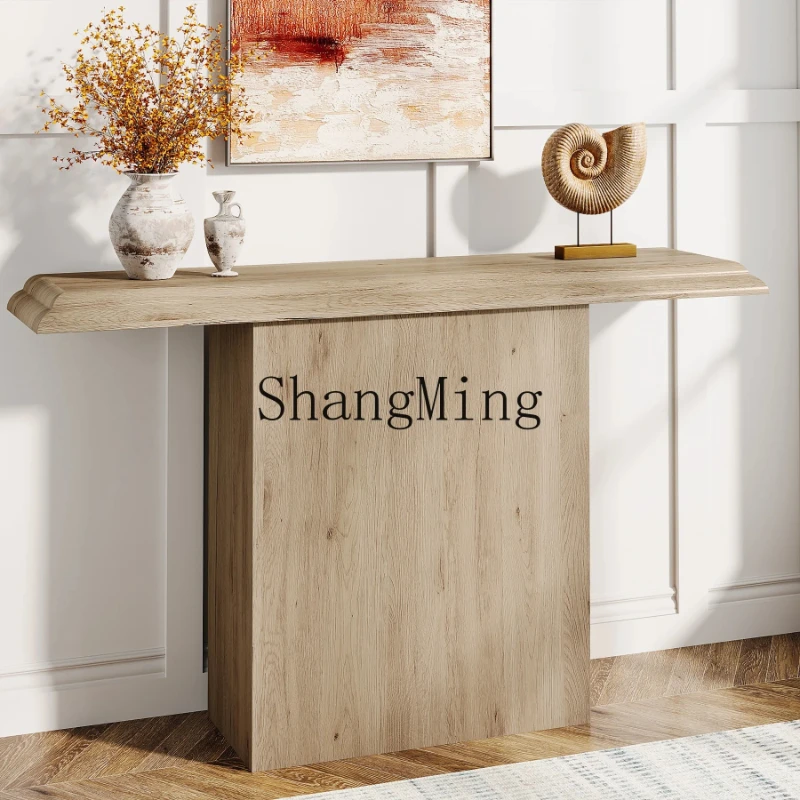 

FG entrance table, retro log wind corridor bar table, living room entry non-solid wood table case console