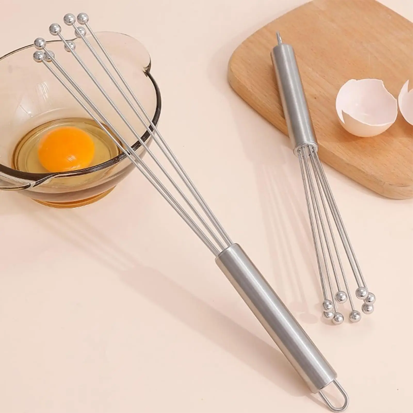 Küchen-Eierschläger aus Edelstahl, Manueller Metall-Eierschläger für Kochen, Mischen, Rühren, Küchen-Backwerkzeug