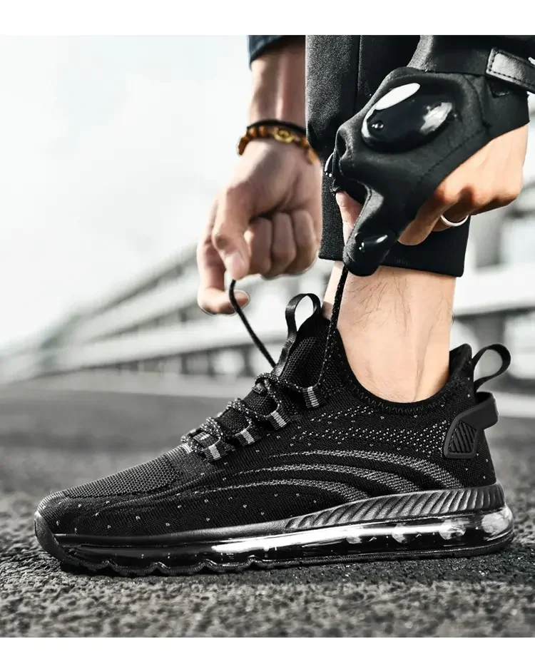 Men's Breathable Motorcycle Boots Casual Running Shoes Trendy Knife Edge Sports Shoes  Brand Spring Autumn New