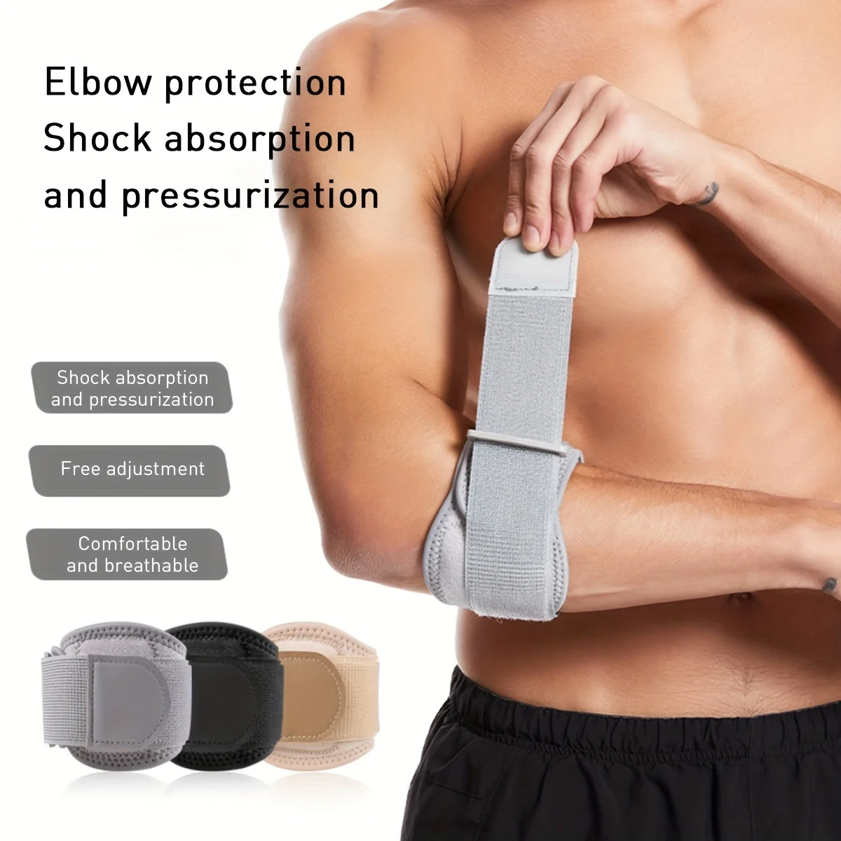 Breathable Compression Elbow Brace for Tennis, Badminton, and Nursing - Adjustable Support for Men and Women