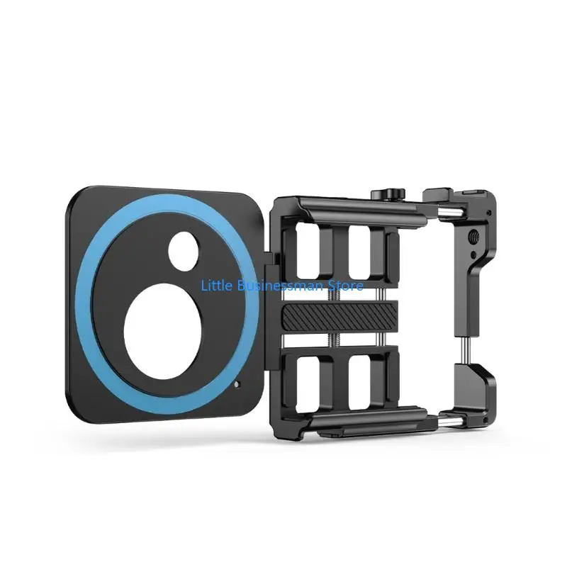 Portable Smartphone Filming Cage with Integrated Clamp-Arm Structure and Multiple Mounting Locations for Vlogs and Outdoor