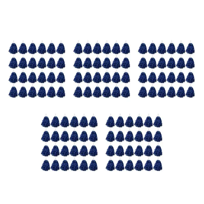 

AEF6-120 шт. Металлические помпоны для чирлидинга с пластиковой ручкой для взрослых и детей, синие, для вечеринок