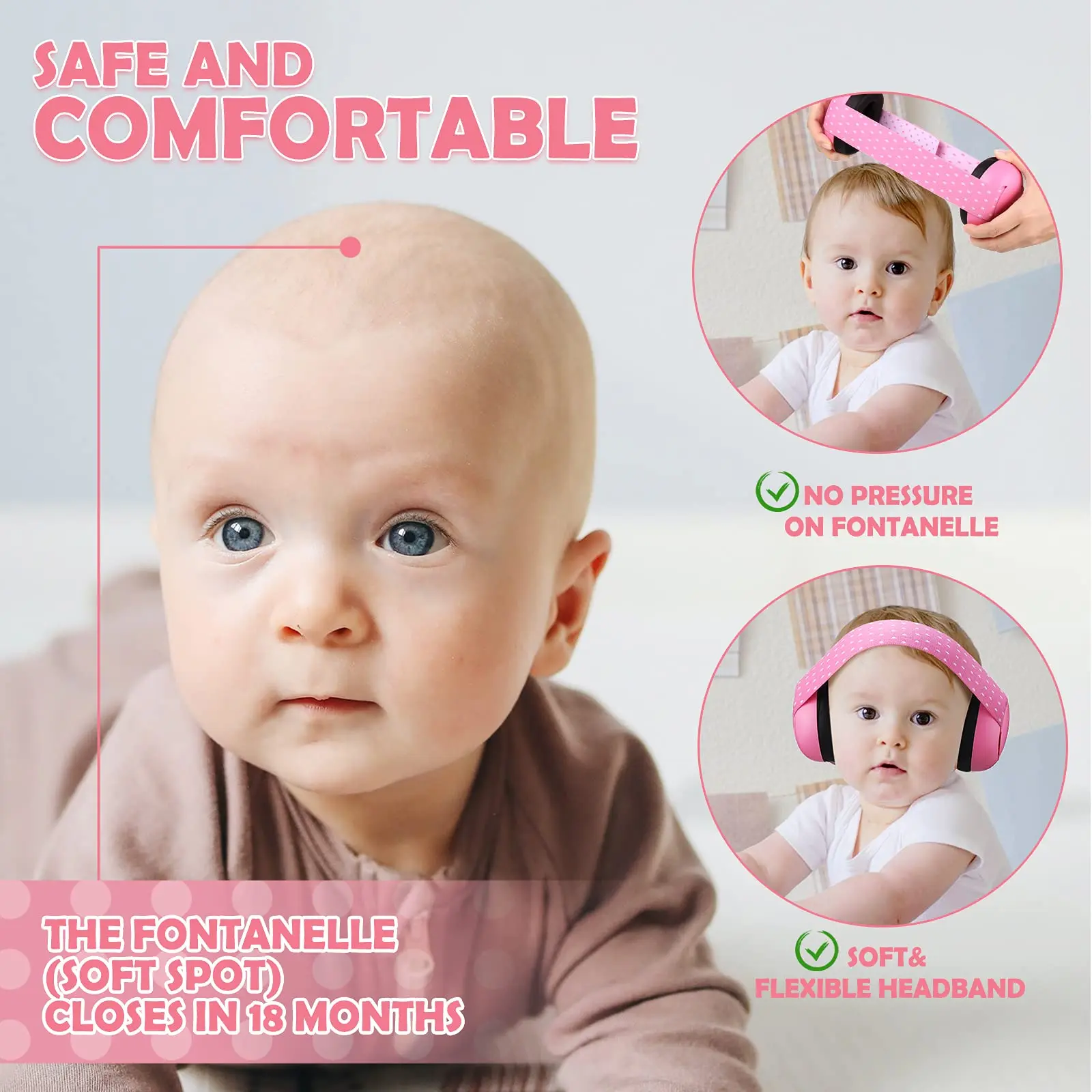 Baby Ear Muffs Noise Protection for 0-36 Month for Infant Hearing Protection Sleeping,Nap, Travel, Games, Festival