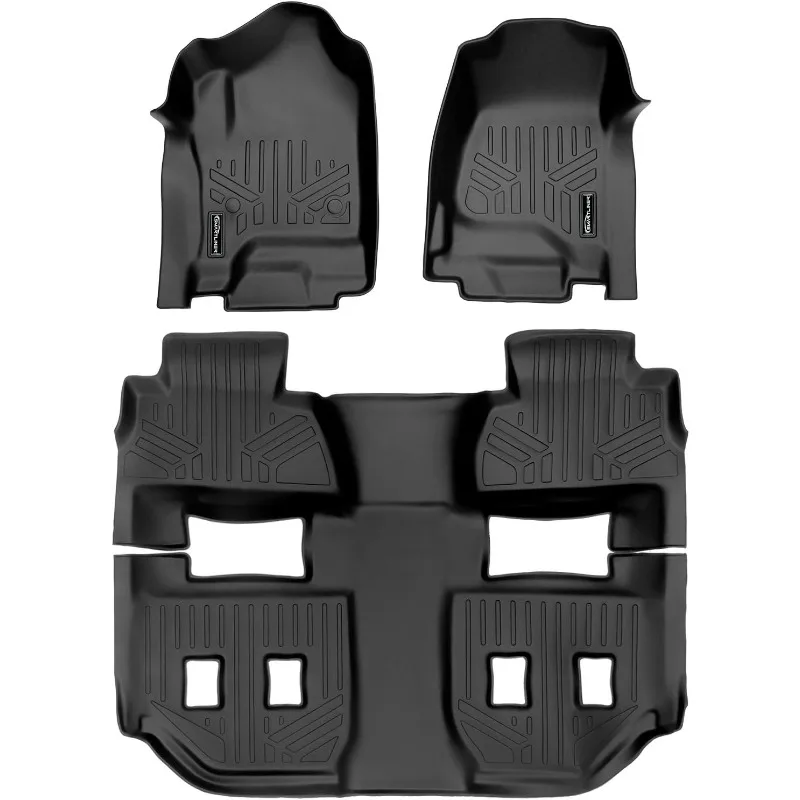 

US Floor Mats 3 Row Liner Set Black Compatible with 2015-2020 Chevrolet Suburban/GMC Yukon XL (with 2nd Row Bucket Seats)