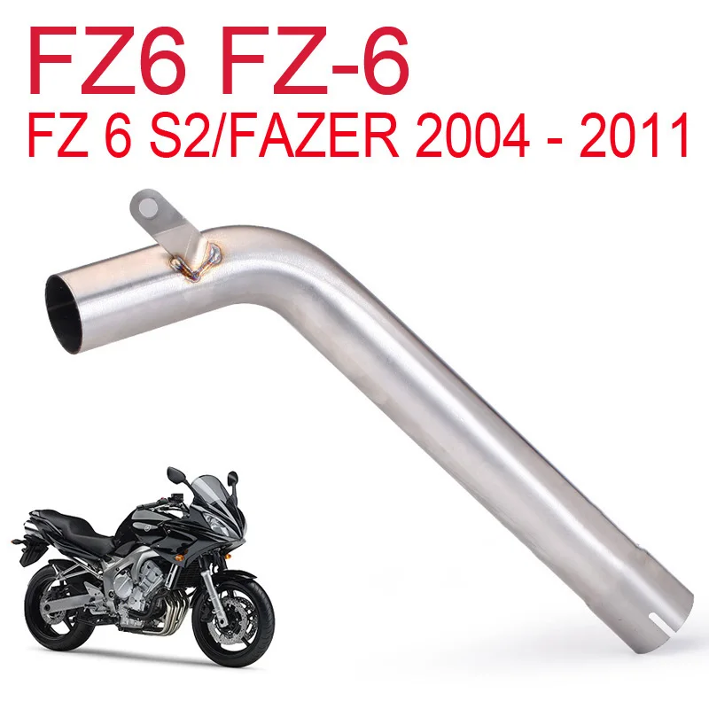 Motorcycle Exhaust Junction Pipe Connect Original Header and Slip-on Exhaust Muffler Can Pot 2004-2011 For Yamaha FZ6 FZ6 Fazer view 5