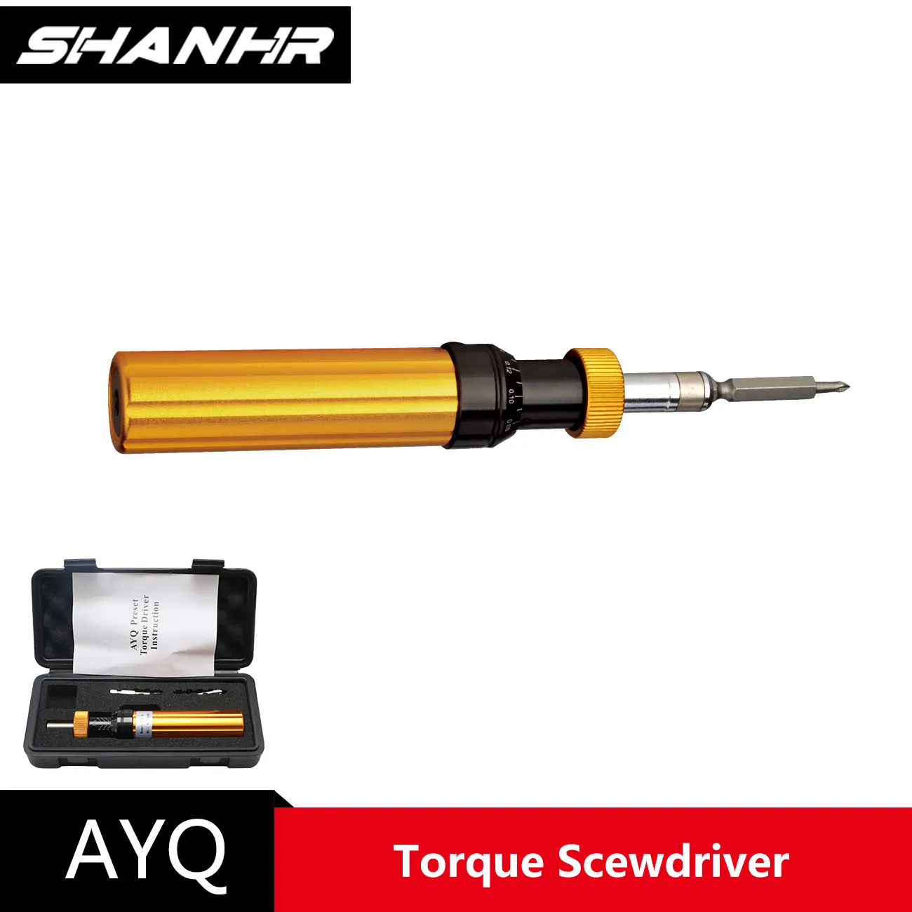 Destornillador de precisión SHANHR, destornillador de torsión, tipo prefabricado, torsión preestablecida ajustable, herramientas manuales Drvier AYQ
