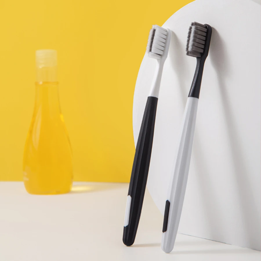 High-density brush wire toothbrush with square hole Ten thousand soft sik two color brush wirel l black and white optional