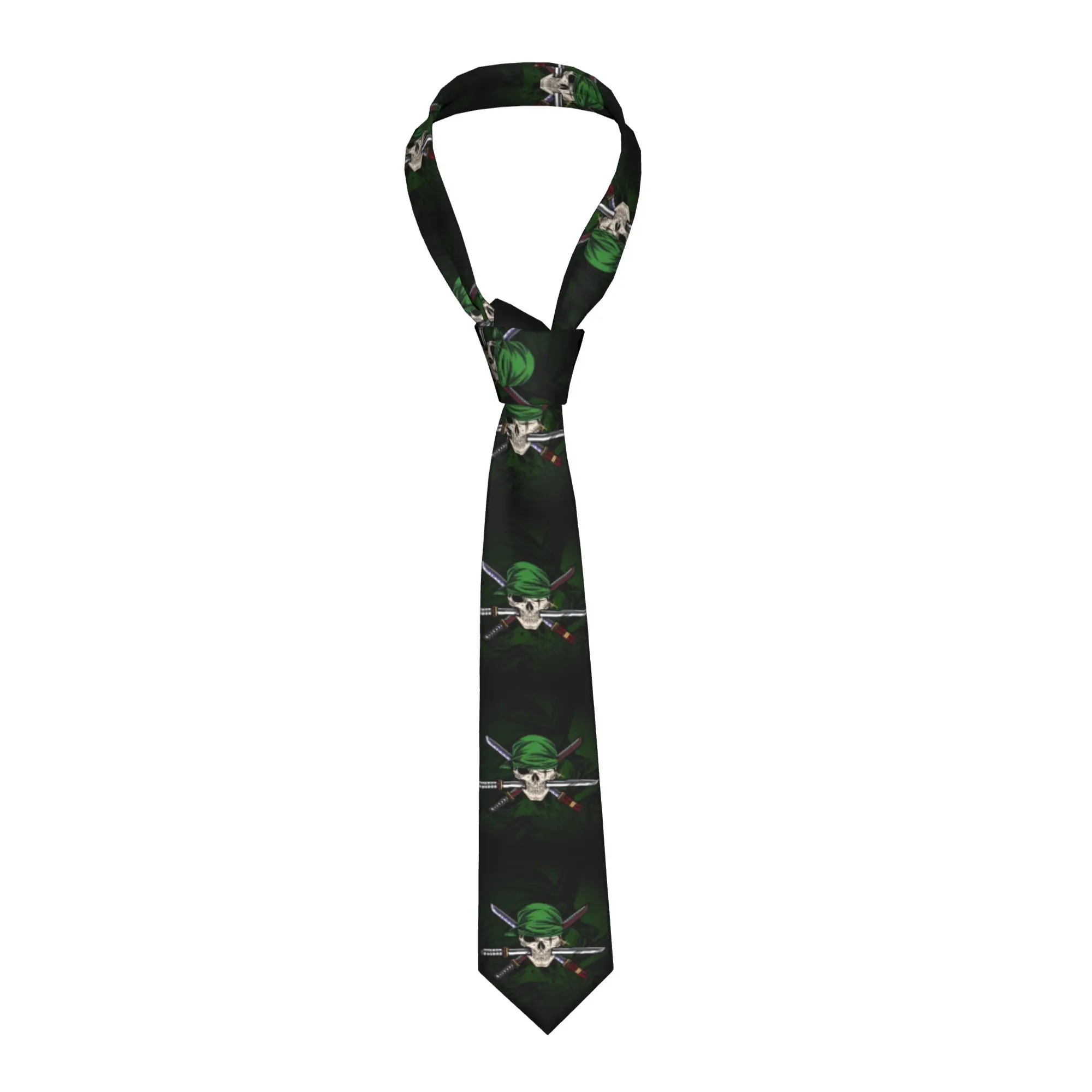 

One Piece Three Sword Style Zoro Skull Logo Neckties Men Women 8 cm Neck Ties for Mens Skinny Classic Daily Wear Accessories