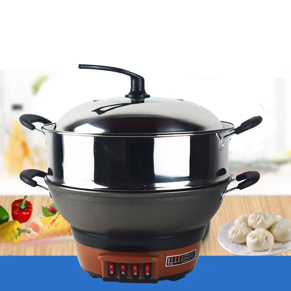 

32cm Household Electric Steaming Cooker Stainless Steel Multi Cooker 2 Layers Electric Steamer Stewed Egg Custard Cooker