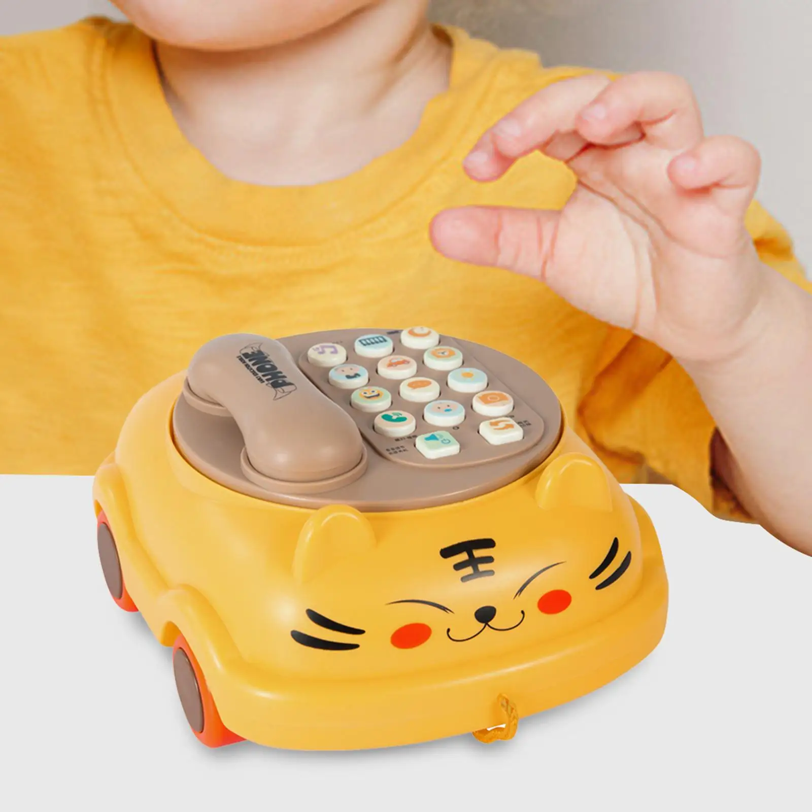 Kid Phone Toy for Baby 1 2 3 Year Old Montessori Learning Music Light Pretend Play Phone Toddler Sensory Cognitive Development