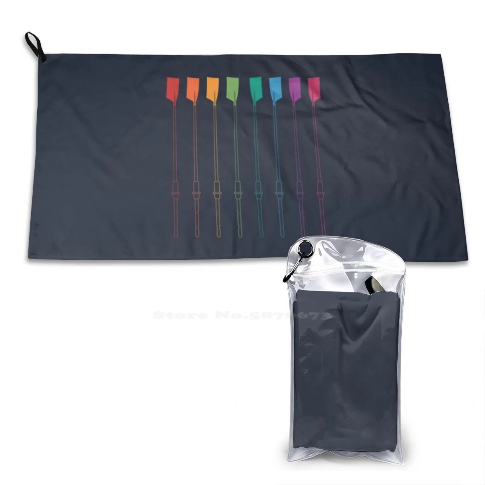 Rowing Pride Soft Towel Quick Dry Beach Towel Rower Varsity Rowing Collegiate Rowing Sculling Crewing Oars Eight Rainbow Pride