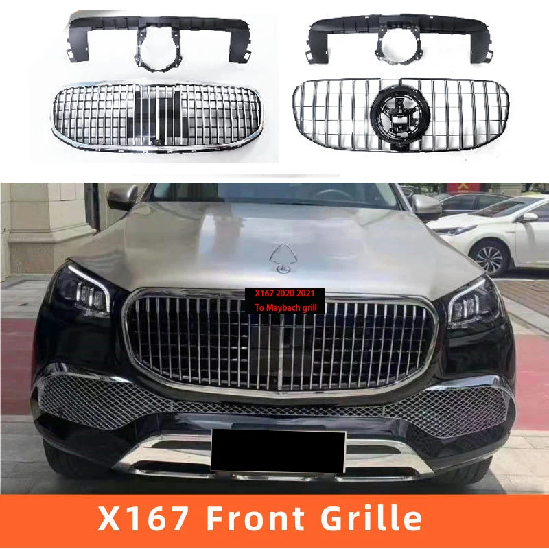 Maybach style Grill Fit for Mercedes Benz GLS Class X167 2020-2024 Mercedes GLS Class X167 Maybach Front Grill  2020-2024