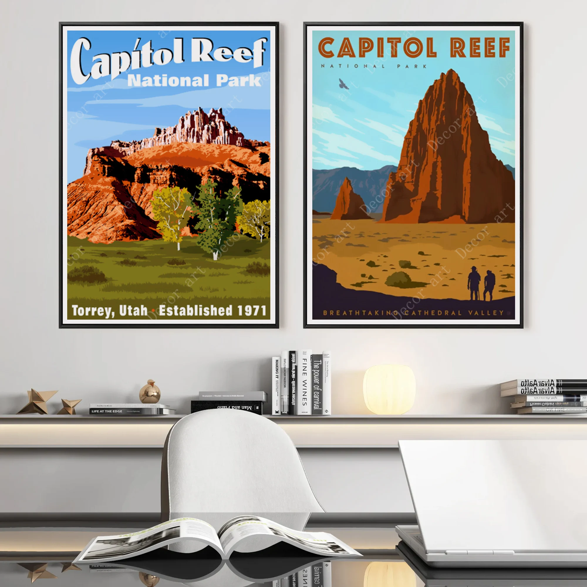 Capitol Reef National Park America Utah Travel Canvas Paintings Vintage Wall Posters Kraft Wall Stickers Coated Home Decor Gift