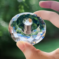 60MM Clear Perforated Holes Faceted Prism Glass Crystal Pendant Shining Aurora Sun Catcher Ceiling Chandelier Lamp Parts Dangle