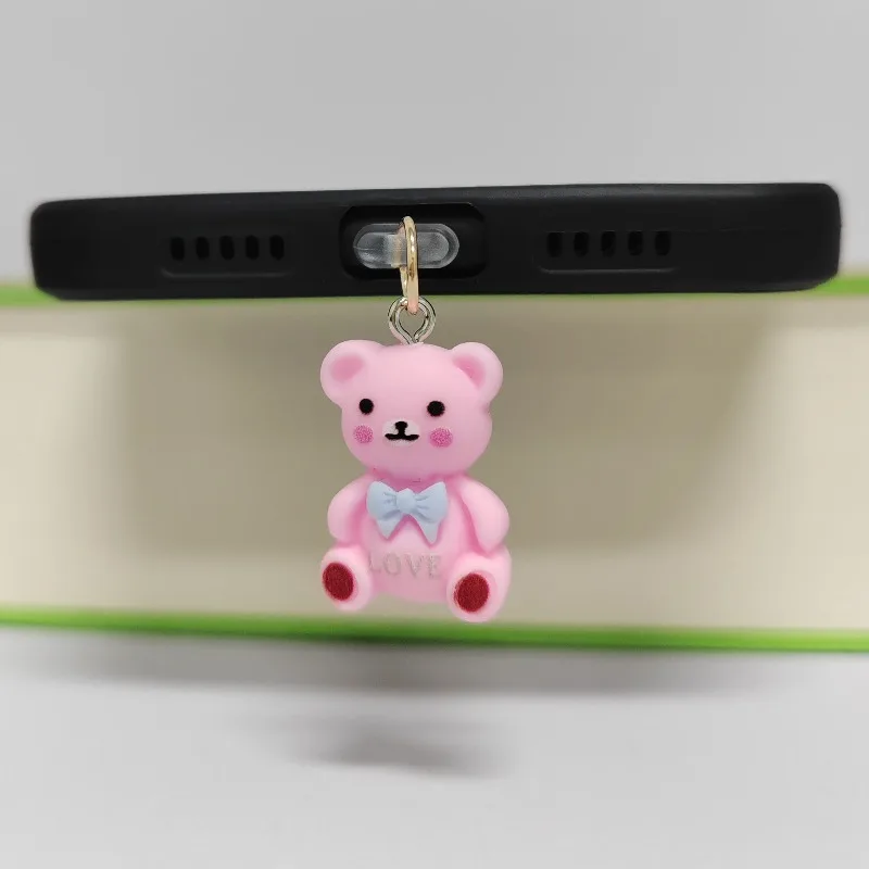 Tapón antipolvo de oso de estilo coreano, puerto de carga de teléfono para el Día de San Valentín, tapón de protección contra el polvo para iPhone tipo C, regalo para pareja