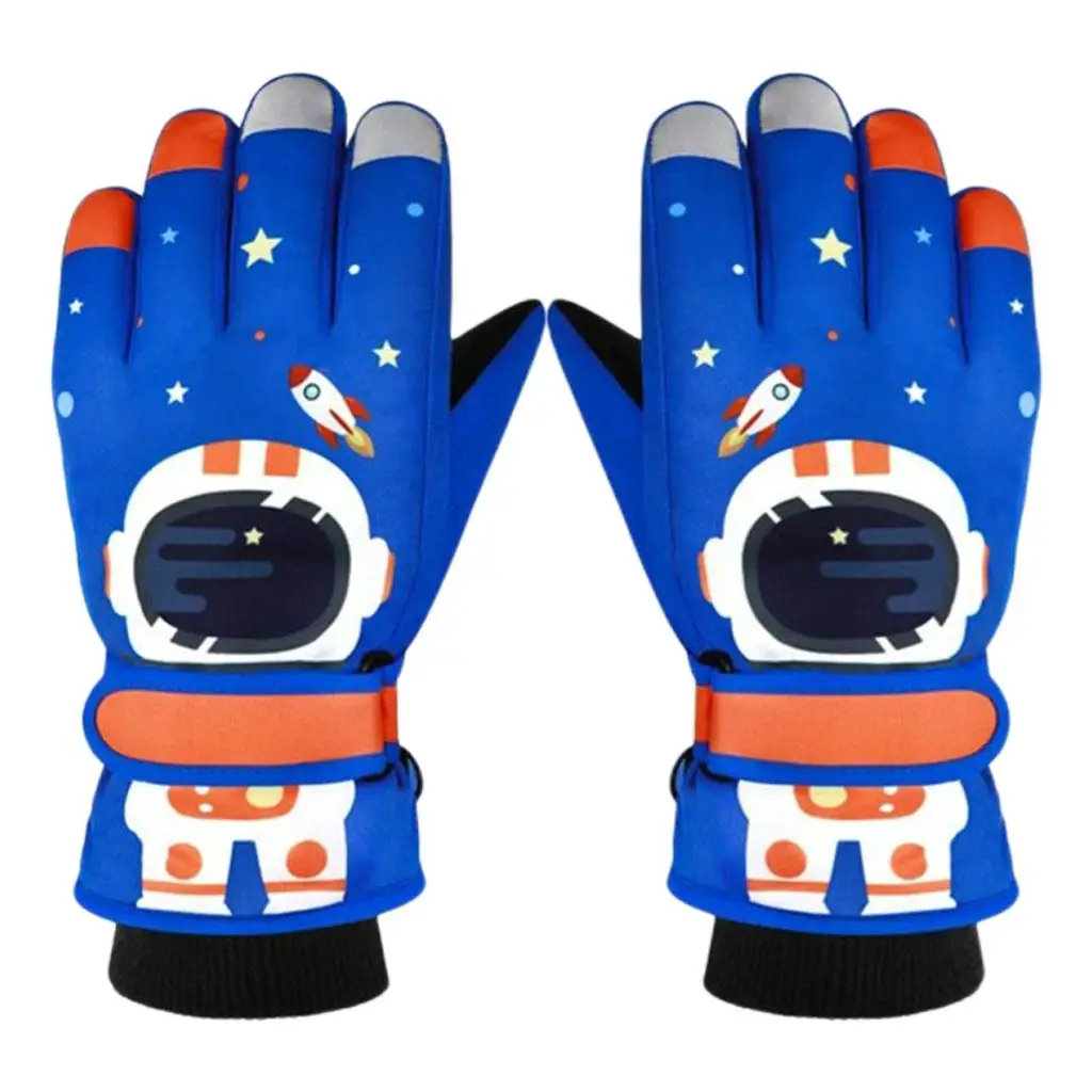 

Kids Waterproof Ski Snowboard Gloves Warm Fleece Weather Gloves for Boys and Girls