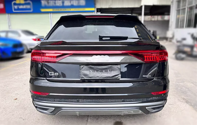 لأودي Q8/RSQ8 2018 2019 2020 2021 2022 ألياف الكربون الحقيقية الذيل الجناح المفسد عدة