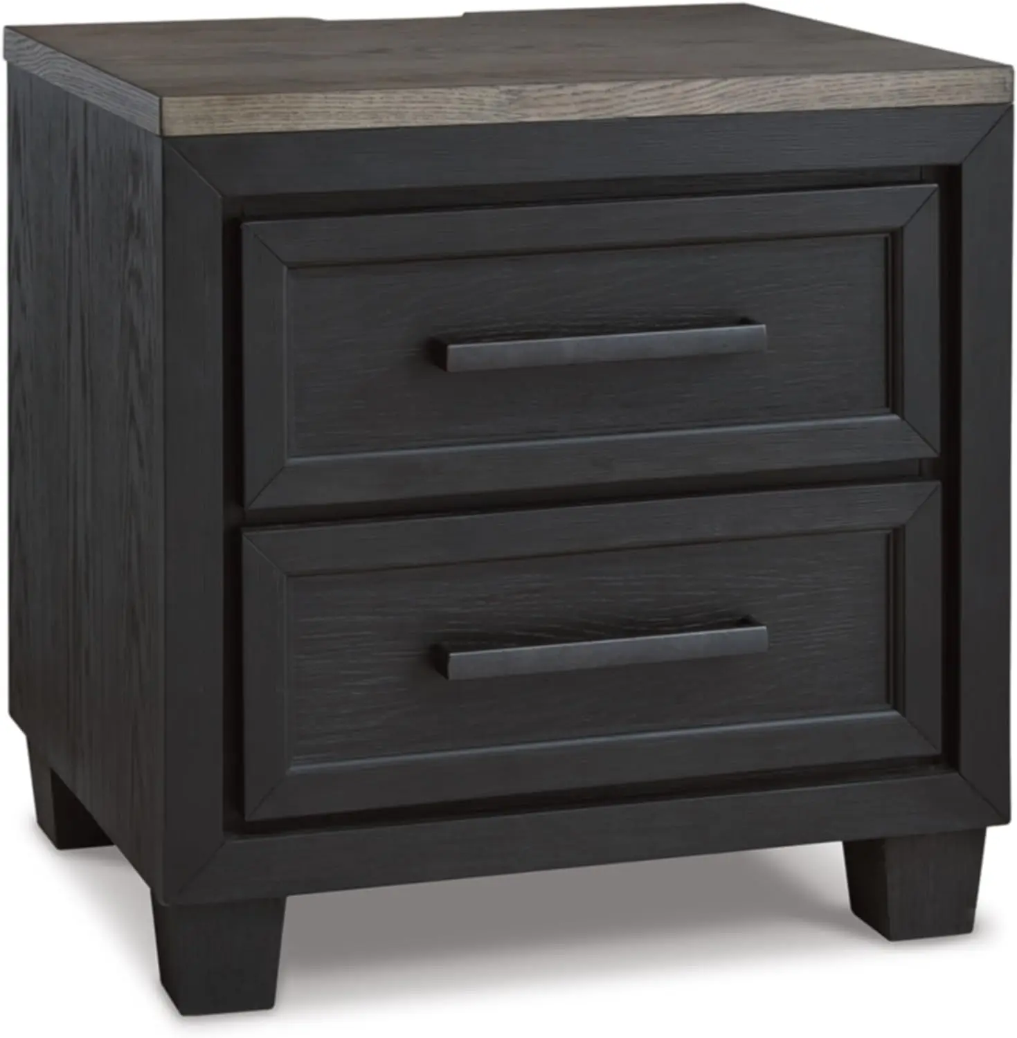 

Signature Design by Ashley Foyland Modern Nightstand with 2 Drawers and USB Ports, Dark Brown