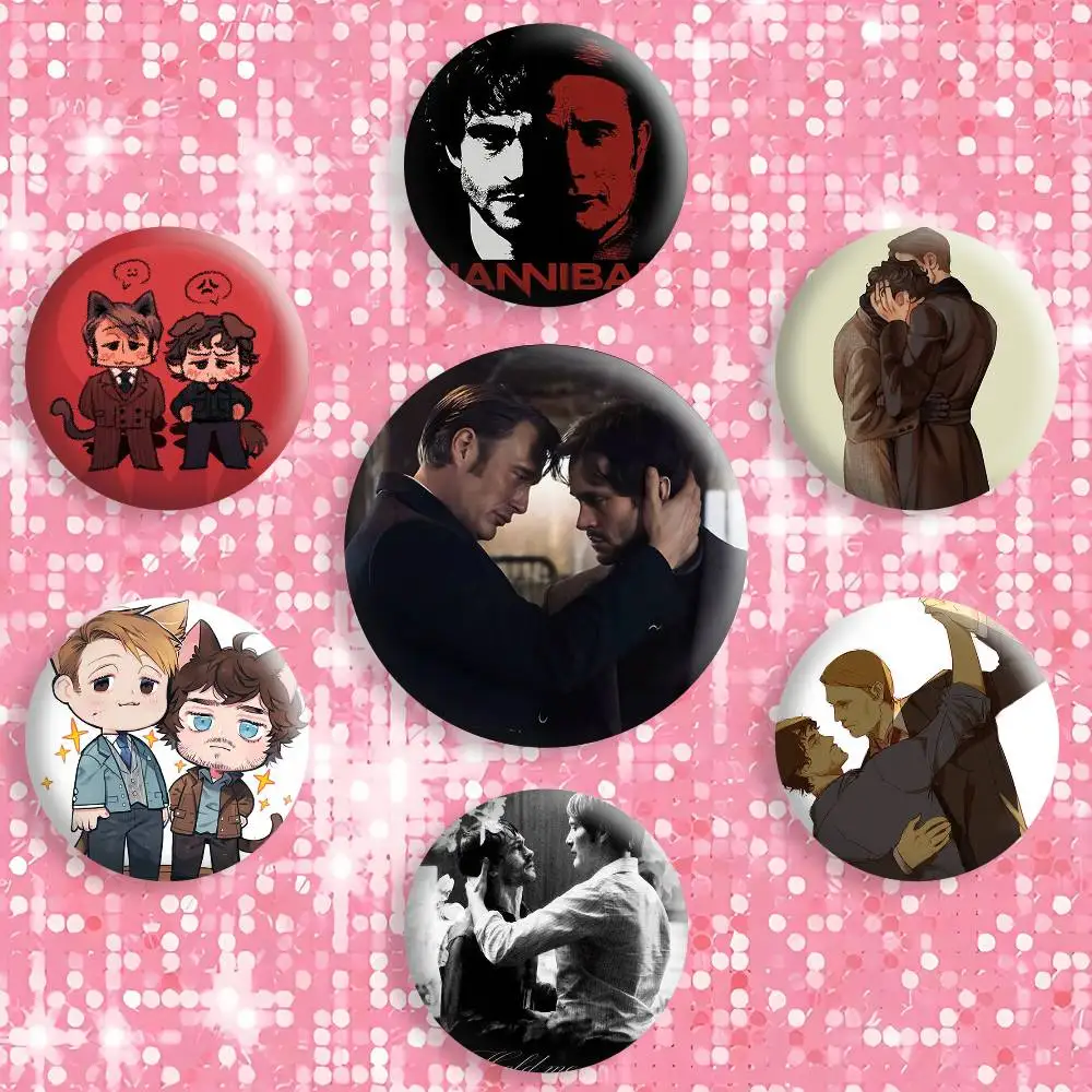 

H-HannibalS and Will Button Pins Backpack Clothing Decor Brooch Badge Jewelry Gifts for Kids