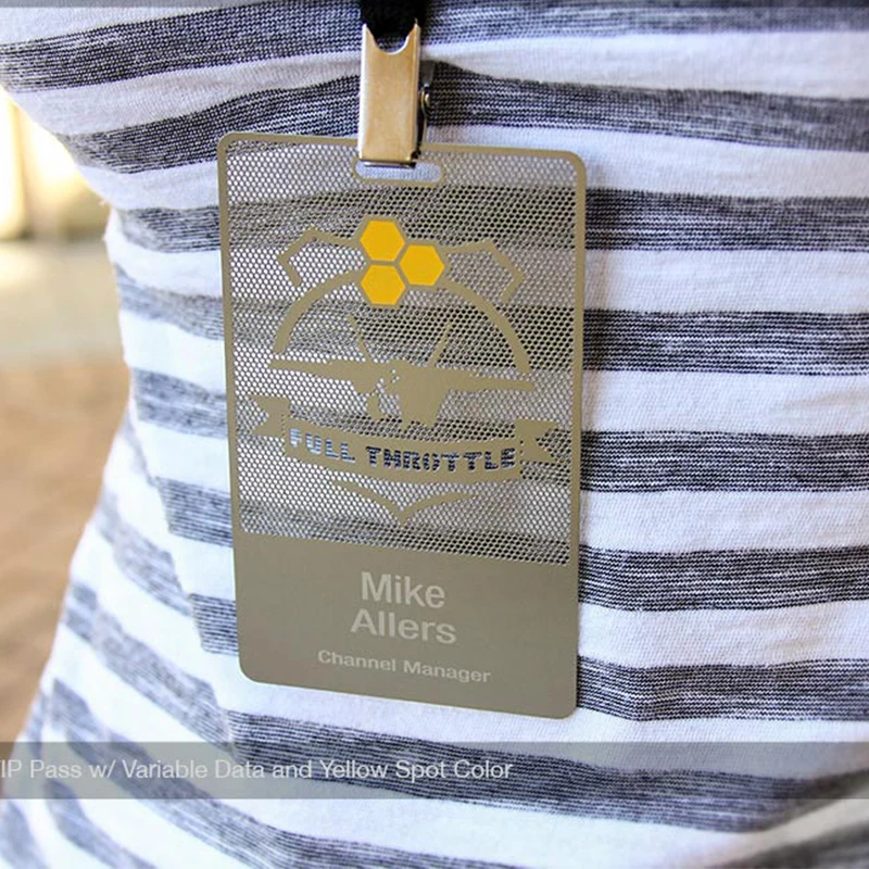 Stainless steel name tag ticket admission ticket metal business card metal card customization