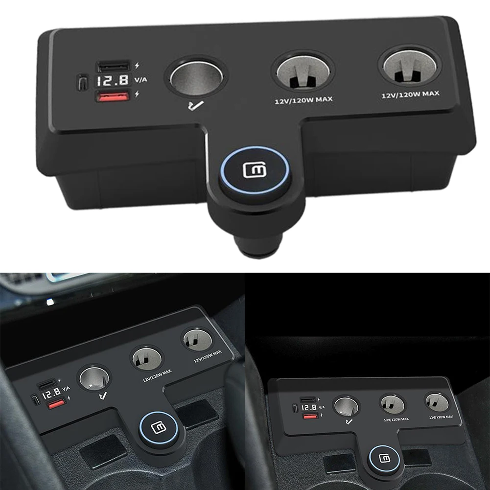 LED Display Car Charger Adapter Car Charger Splitter USB Socket Fast Charging Adapter LED Voltage Readout For In-car Charging