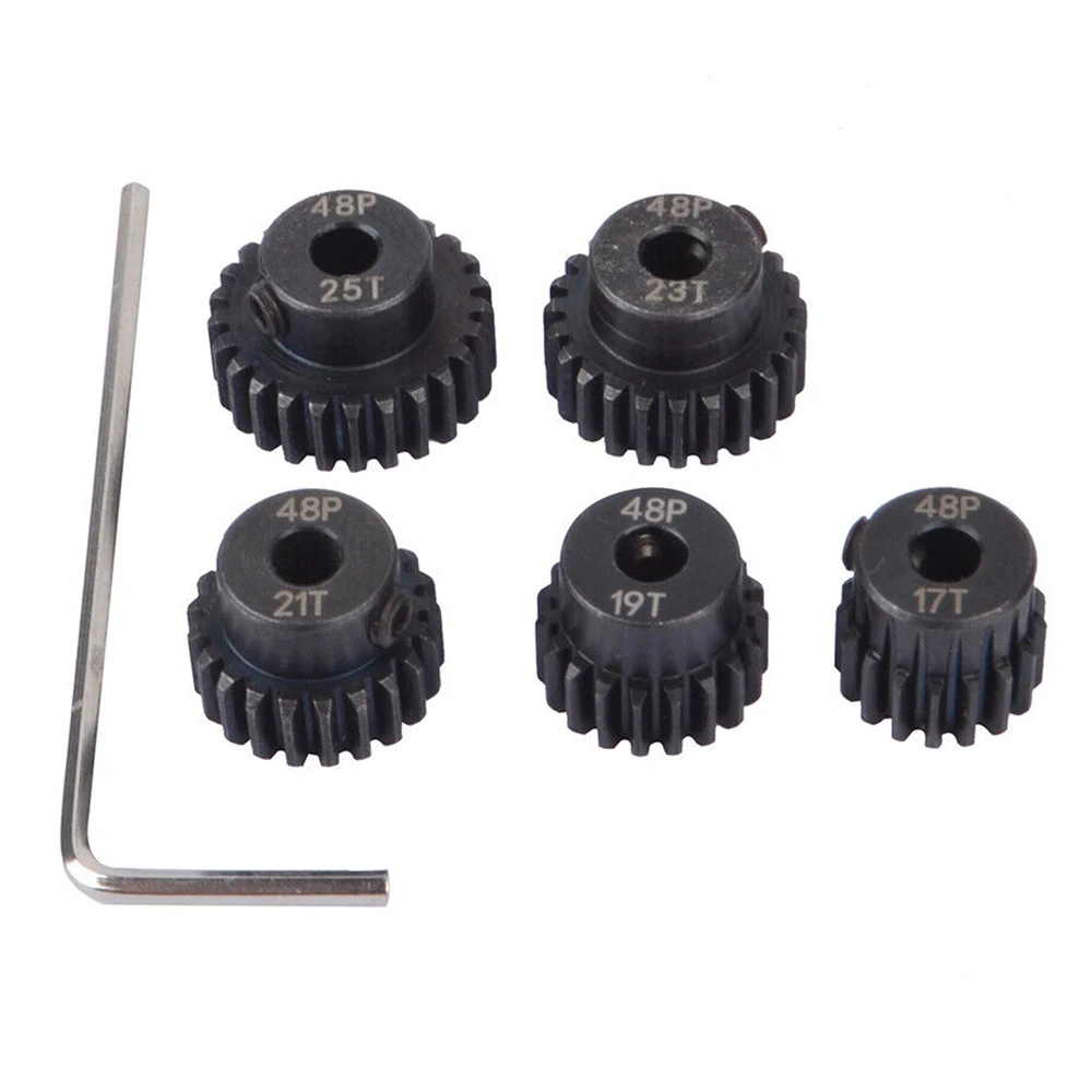 

RcAidong RC 48P Pinion Gear Set 17T 19T 21T 23T 25T for Traxxas 1/10 Rustler Slash 2WD