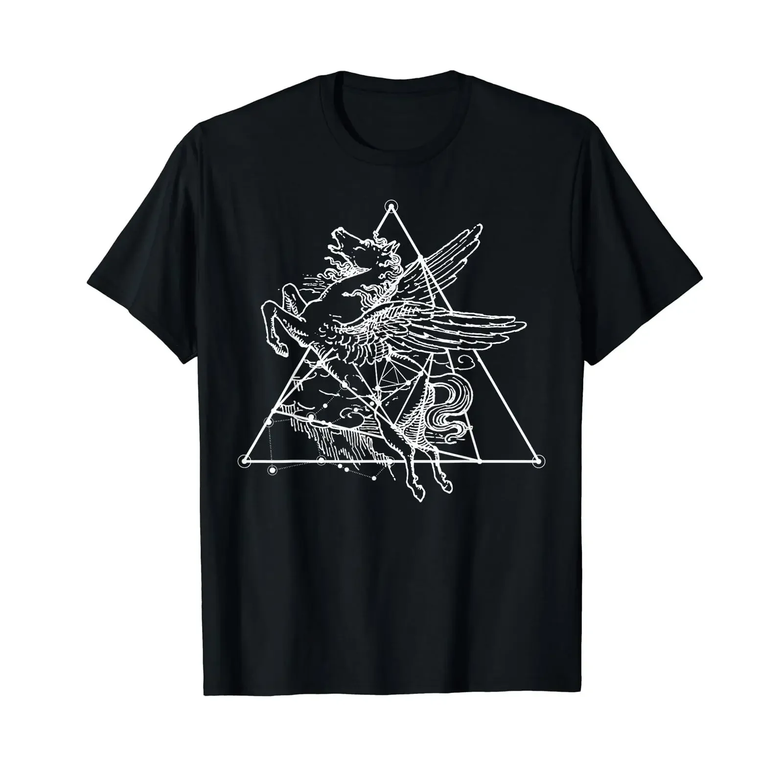 The Dharma Store Equilateral Pegasus Sacred Geometry T Shirt vintage Washed Stretched Comfortable Versatile