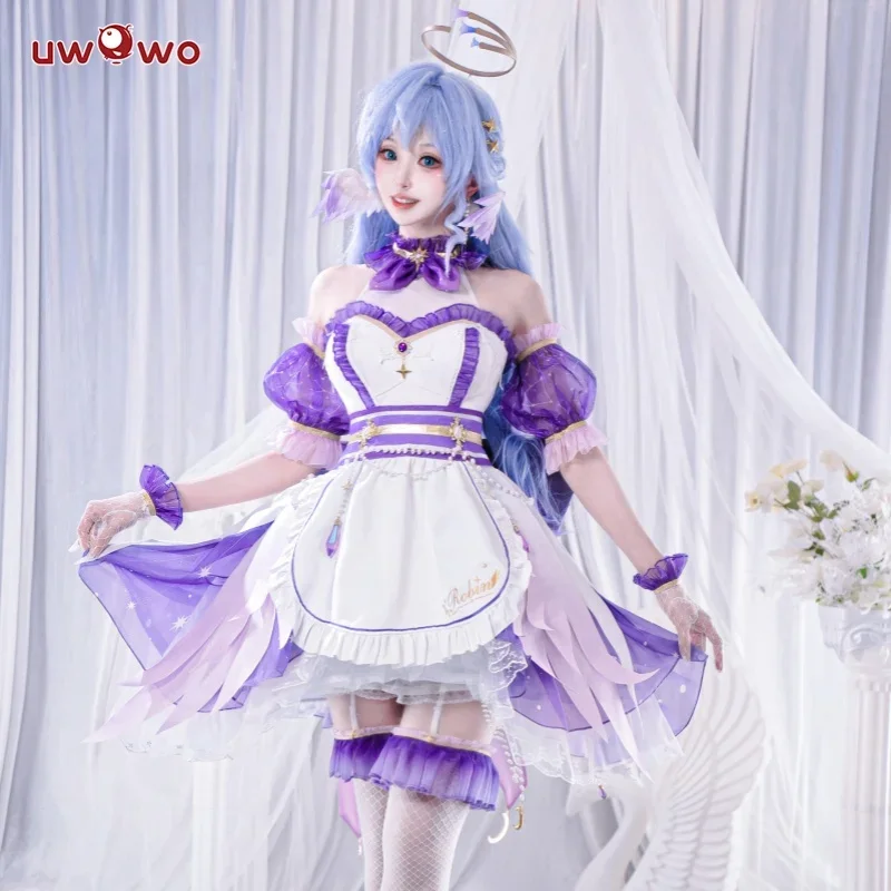 

В НАЛИЧИИ UWOWO Robin Косплей Игра Honkai Star Rail Robin Maid Косплей Костюм с крыльями Головной убор Хэллоуин Ролевые игры Наряды