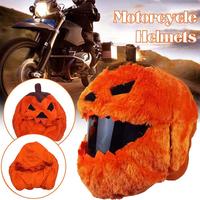 Motorcycle Halloween Helmet Cover Cartoon Pumpkin Head Plush Helmet Decoration Accessories Full-face Cross-section Helmets Gifts