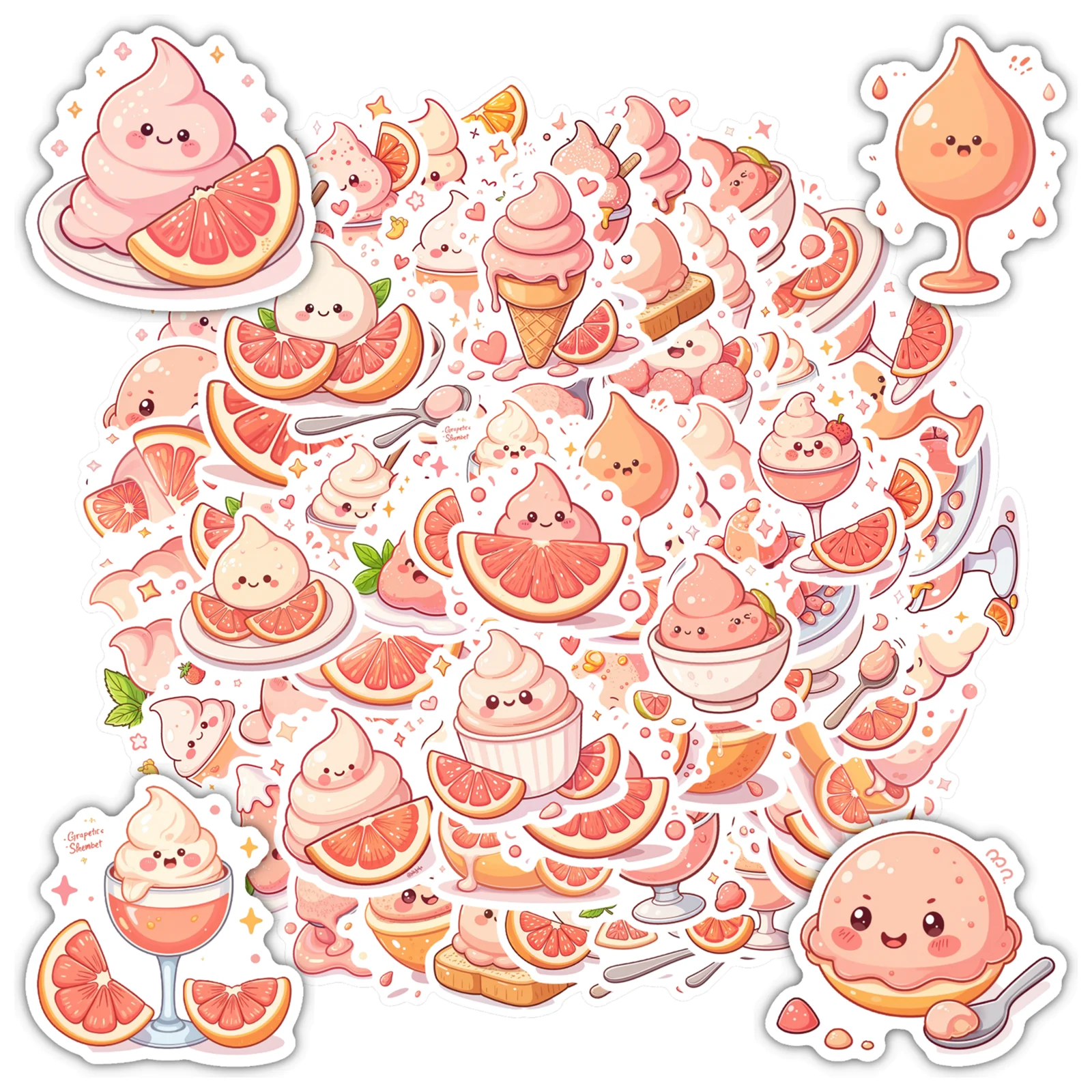 

35pcs-100pcs Cartoon Fruit Dessert Stickers Cute Cute Food DIY Stickers Stickers For Notebook Luggage Mobile Phone Cup